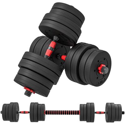 HOMCOM 2 in 1 Hanteln Set 30 kg verstellbare Kurzhantel & Langhantel Fitness HOMCOM 2 in 1 Hanteln Set 30 kg verstellbare Kurzhantel & Langhantel Fitness
