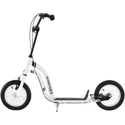 HOMCOM Kinderroller Scooter Tretroller Cityroller mit Kickboard und Luftreifen 12 Zoll Weiß HOMCOM Kinderroller Scooter Tretroller Cityroller mit Kickboard und Luftreifen 12 Zoll Weiß