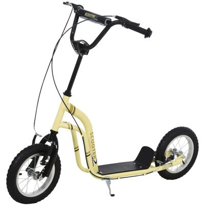 HOMCOM Kinderroller Scooter Kickboard mit Luftreifen, Beige HOMCOM Kinderroller Scooter Kickboard mit Luftreifen, Beige