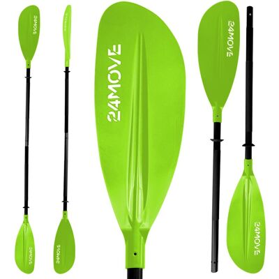 24MOVE Kajak Doppelpaddel 220 cm, Aluminium, Nylon-Kunststoff-Blätter, 2-teilig, grün 24MOVE Kajak Doppelpaddel 220 cm, Aluminium, Nylon-Kunststoff-Blätter, 2-teilig, grün