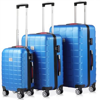 Casaria monzana Hartschalenkoffer-Set Exopack 3-tlg. Blau ABS Casaria monzana Hartschalenkoffer-Set Exopack 3-tlg. Blau ABS