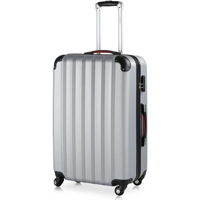 Casaria monzana Koffer Hartschale Baseline Silber XL aus ABS 90l 45,5x28x70cm Casaria monzana Koffer Hartschale Baseline Silber XL aus ABS 90l 45,5x28x70cm