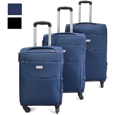 COFI 1453 3-teiliges Trolley-Set Weiche Reisekoffer für komfortables Reisen Dunkelblau COFI 1453 3-teiliges Trolley-Set Weiche Reisekoffer für komfortables Reisen Dunkelblau