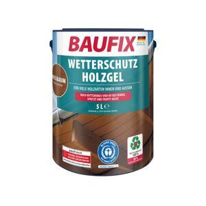 BAUFIX Wetterschutz-Holzgel nussbaum seidenglänzend, 5 Liter, Holzlasur