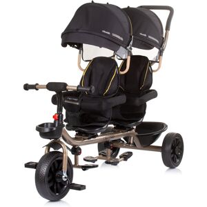 Chipolino Dreirad Tricycle Hip Hop, zwei Kinder, bis 40 kg, Sitze 360° drehbar schwarz