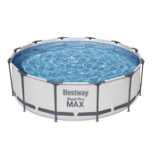 Bestway® Steel Pro MAX™ Frame Pool Set mit Filterpumpe Ø 366 x 100 cm, lichtgrau, rund