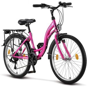 Licorne Bike Stella Premium City Bike 20,24,26 und 28 Zoll Fahrrad für Mädchen Herren und Damen 21 Gang (6 Gang bei 20 Zoll) Holland Citybike