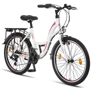 Licorne Bike Stella Premium City Bike 20,24,26 und 28 Zoll Fahrrad für Mädchen Herren und Damen 21 Gang (6 Gang bei 20 Zoll) Holland Citybike