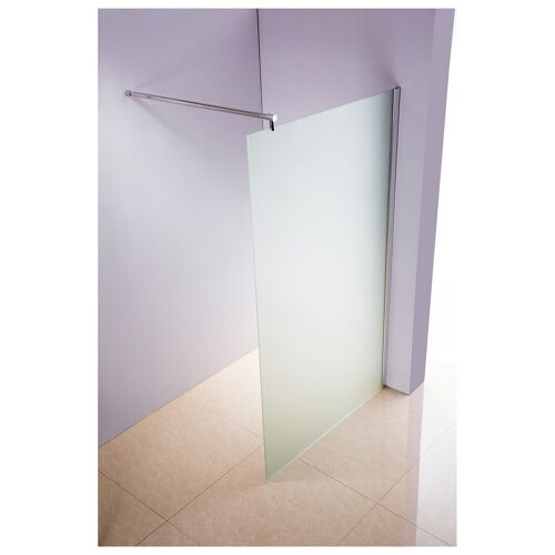 CLP Edelstahl-Duschabtrennung, NANO Glas, Haltestange: RUND (bis zu 3 Glasfarben und 20 Größen wählbar)