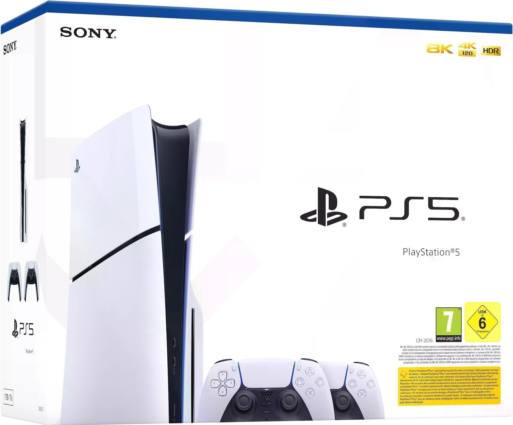 Sony PlayStation 5 Slim Konsole - Disc Version + 2 PS5 DualSense™ Wireless Controller