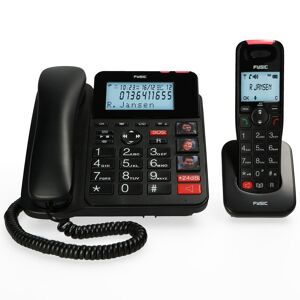 Fysic Schnurgebundenes Telefon FX-8025 mit Anrufbeantworter und DECT-Telefon für Senioren