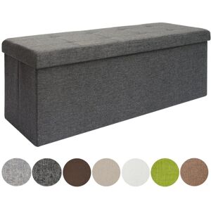 Dunedesign Faltbare Sitzbank 110x38x38cm Sitztruhe inkl. 2 Trennwände 120L Polsterbank Grau