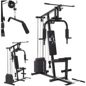 ArtSport Kraftstation ProfiGym 2000 Set mit Latzugstange, Butterflystange & Seilzug – 40kg Gewichte