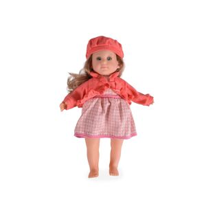 Moni Kinderpuppe 46 cm Kleidung, Haare, Mütze, bewegliche Arme Beine, ab 3 Jahre rot