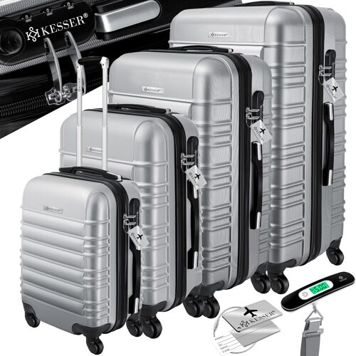 KESSER® 4er Reisekoffer Set Trolley Hartschale Hartschalenkoffer Koffer S-M-L-XL
