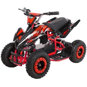 Actionbikes Motors Kinderquad Racer 1000, Pocket-Quad mit 1000 Watt Elektromotor, 3 Batterien, Stoßdämpfer, bis 25 km/h (Schwarz Rot)