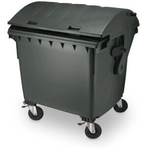 ratioform Müllcontainer grau, 1100 l, 136 x 102 x 142 cm, Schiebedeckel