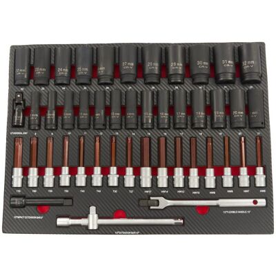 HBM Steckschlüssel- und Bit-Set - Carbon-Schaum 45-tlg. HBM Steckschlüssel- und Bit-Set - Carbon-Schaum 45-tlg.
