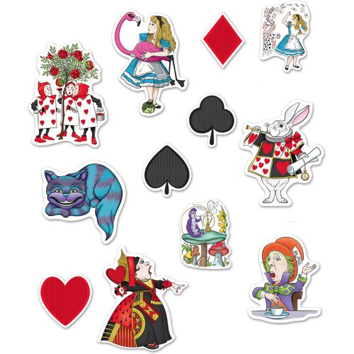 360 DEGREES Alice im Wunderland Deko-Kartonbilder 12 Stück bunt