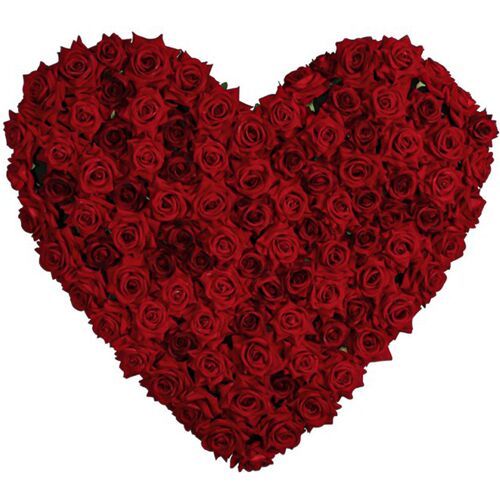 CHAKS Wanddeko Herz Rosen Rot 70 x 63 cm