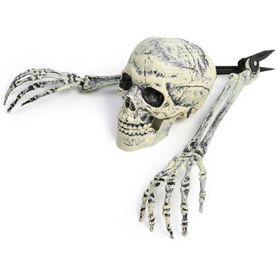 KARNEVAL-MEGASTORE Skelett-Dekorartion für den Garten Skelett-Teile Halloween Dekoration 3-teilig beige Arme 38 cm Schädel 15,2 x 11,4 cm KARNEVAL-MEGASTORE Skelett-Dekorartion für den Garten Skelett-Teile Halloween Dekoration 3-teilig beige Arme 38 cm Schädel 15,2 x 11,4 cm