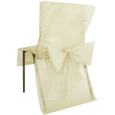 Elfenbein Stuhlhussen - 50 x 95 cm - 10 Stück Elfenbein Stuhlhussen - 50 x 95 cm - 10 Stück
