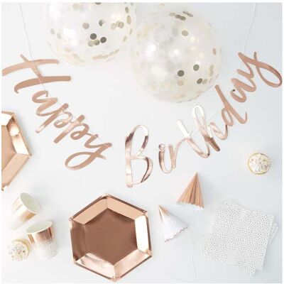GINGER RAY 70-teiliges Party-Set Rosegold – Deko + Geschirr mit Ballons + Girlande GINGER RAY 70-teiliges Party-Set Rosegold – Deko + Geschirr mit Ballons + Girlande