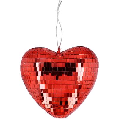 BOLAND BV Deko Kugel Herz Rot Disco Herzball 19 cm BOLAND BV Deko Kugel Herz Rot Disco Herzball 19 cm