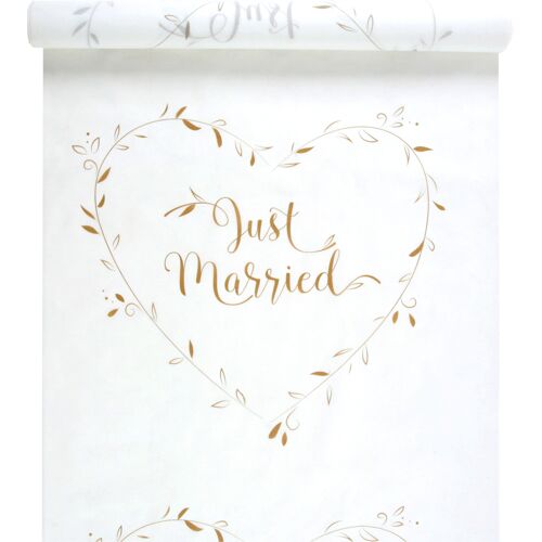 SANTEX Teppichläufer Just Married Weiß Gold 10 m x 75 cm