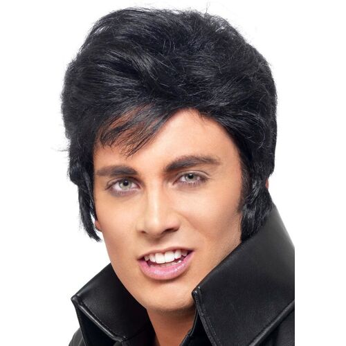 SMIFFY''S Elvis Perücke mit Koteletten Lizenzware schwarz