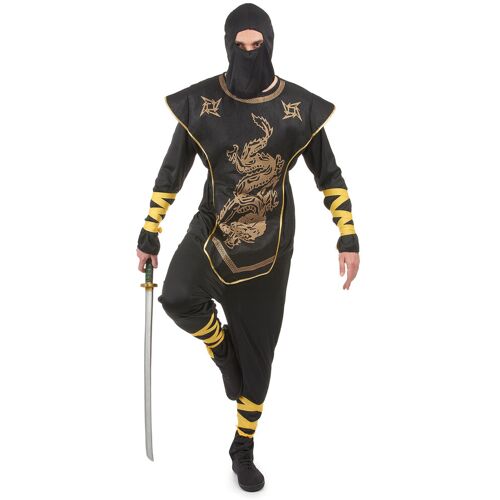 KARNEVAL-MEGASTORE Ninja Herrenkostüm schwarz-gold - male