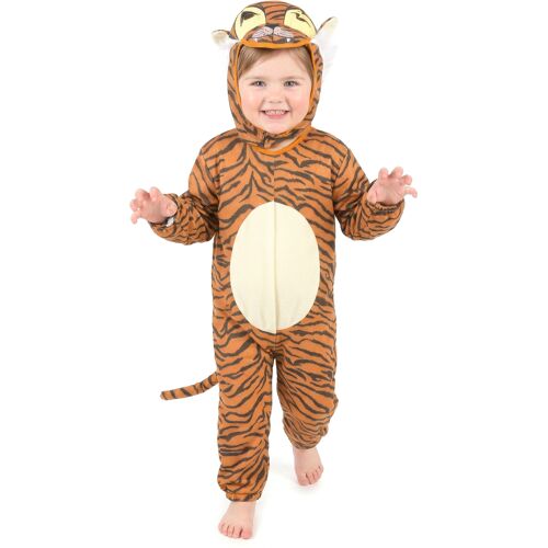 KARNEVAL-MEGASTORE Süsser Tiger Kinderkostüm Raubkatze orange-schwarz-weiss - male