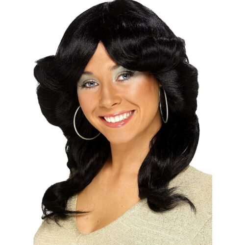 SMIFFY''S 70er Jahre Föhnfrisur Perücke schwarz