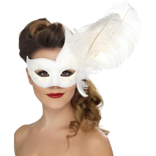 SMIFFY''S Venezianische Federmaske weiss