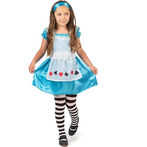 KARNEVAL-MEGASTORE Zauberhafte Alice Märchenkostüm für Kinder blau-weiss