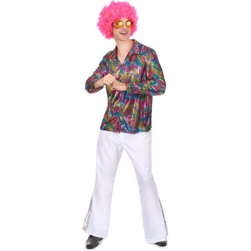KARNEVAL-MEGASTORE Disco-Hemd Kostüm-Zubehör bunt