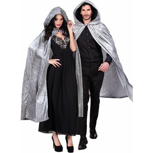 BOLAND BV Fantasy-Umhang in Samt-Optik Kostümaccessoire grau 120cm