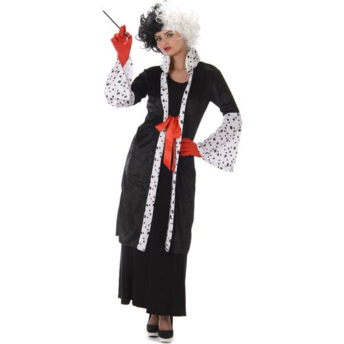 KARNEVAL-MEGASTORE Sexy Cruella Damenkostüm schwarz-weiß-rot