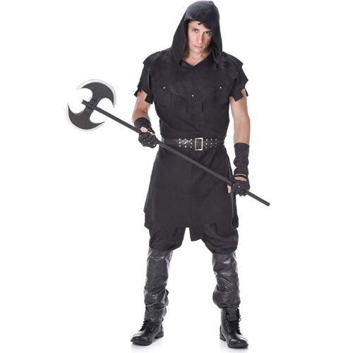 KARNEVAL-MEGASTORE Mittelalterliches Henker-Kostüm für Herren Halloweenkostüm schwarz - male