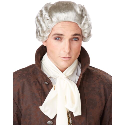 KARNEVAL-MEGASTORE Barock Herren-Perücke Edelmann grau - male