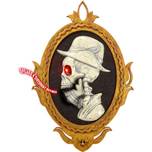 WIDMANN Spukendes Bild Skelett-Portrait mit Soundausgabe bunt 32 x 48 cm