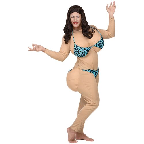 WIDMANN Witziges Bikini-Kostüm Männerballet beige blau