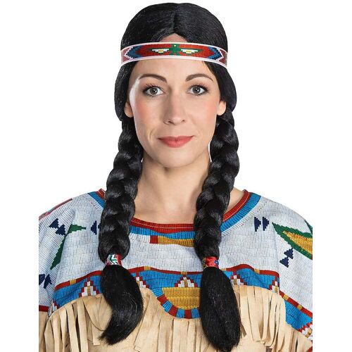 METAMORPH GmbH Nscho-tschi-Perücke für Damen Winnetou Faschingsaccessoire schwarz - female