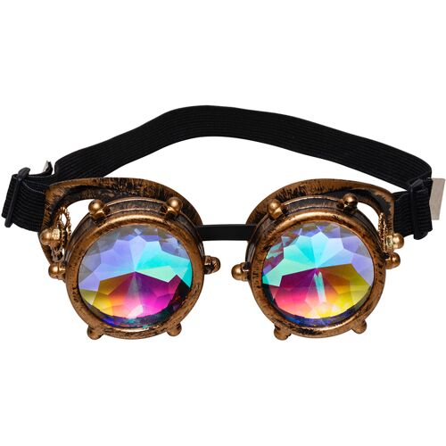 BOLAND BV Steampunk-Brille mit Prisma-Gläsern Kostüm-Accessoire braun-bunt