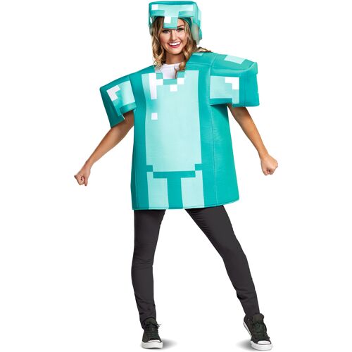 KARNEVAL-MEGASTORE Minecraft-Lizenzkostüm für Erwachsene blau-weiss