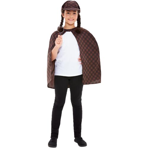 SMIFFY''S Detektiv-Kostüm für Kinder mit Lupe Faschingskostüm braun