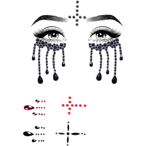 LEG-AVENUE Dekorative Glitzersteine für Damen Nonne Halloween-Make-up - female