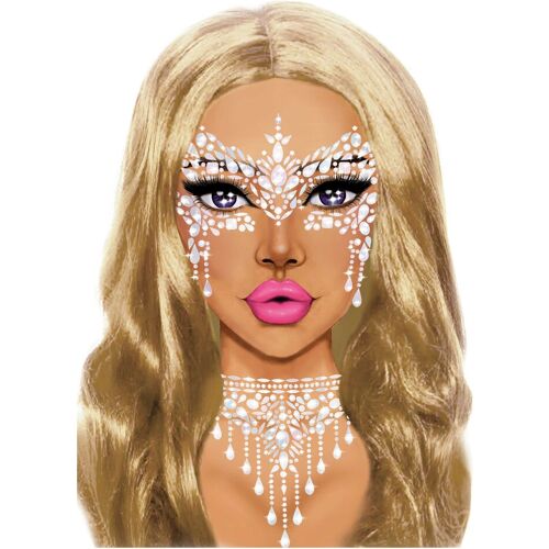 LEG-AVENUE Glitzersteine für Gesicht Make-up Festival weiss