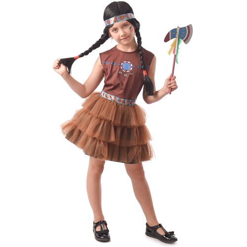 KARNEVAL-MEGASTORE Indianerin-Kostüm für Mädchen mit Tutu Faschingskostüm braun - female