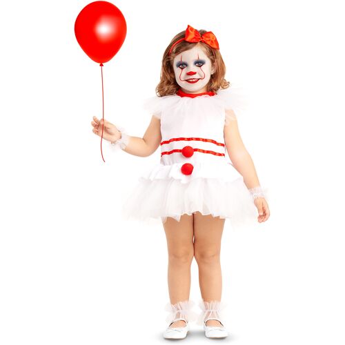 VIVING COSTUMES / JUINSA Niedlicher Horrorclown Babykostüm für Halloween weiß-rot
